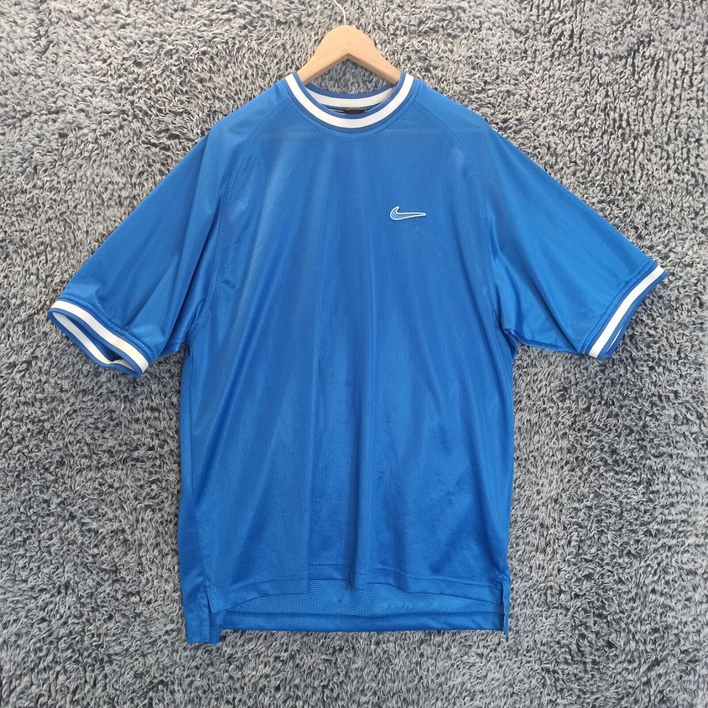 Nike Men's Shirt Medium Blue Plain Embroided Logo The Nike Tee Sport